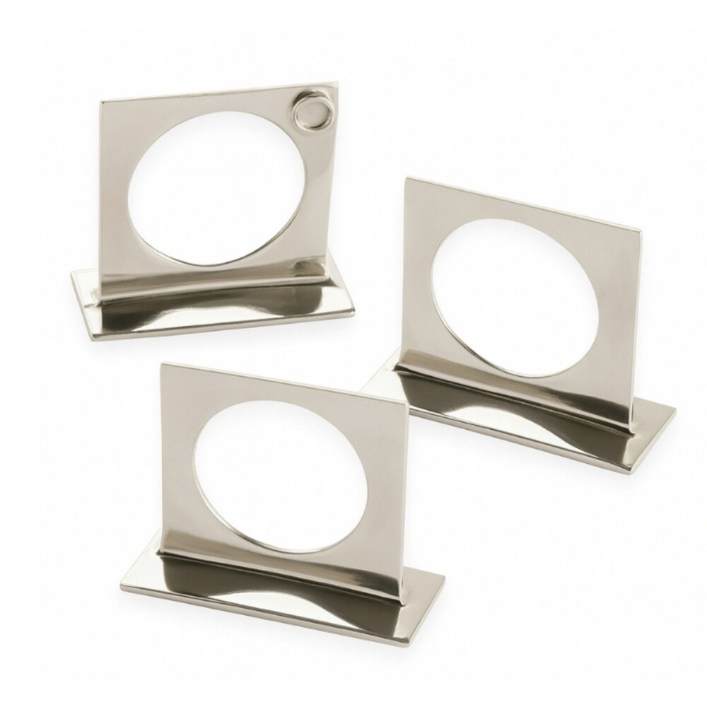 Pampered Chef Napkin Rings Set of 3 Silver Tone 2" RETIRED DISCONTINUED